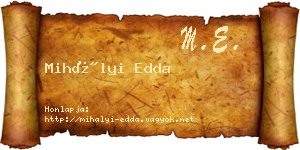 Mihályi Edda névjegykártya